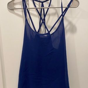 Blue Cross-Back Blouse